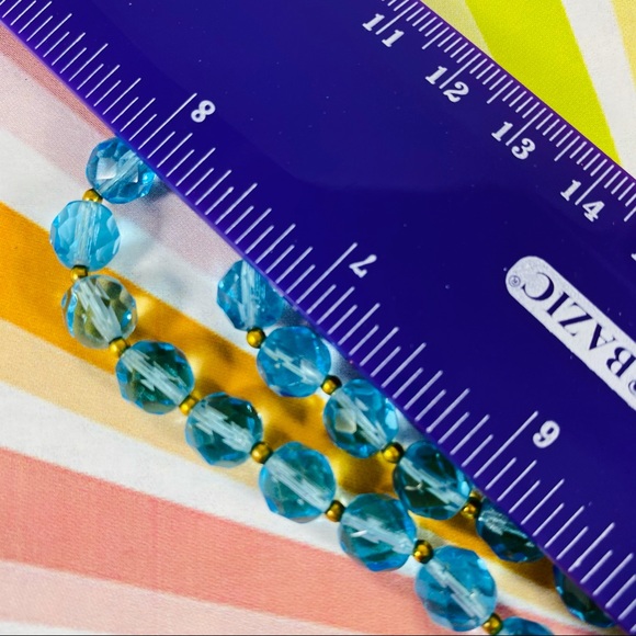 Vintage two strand aqua Austria crystal beaded necklace - Picture 4 of 5